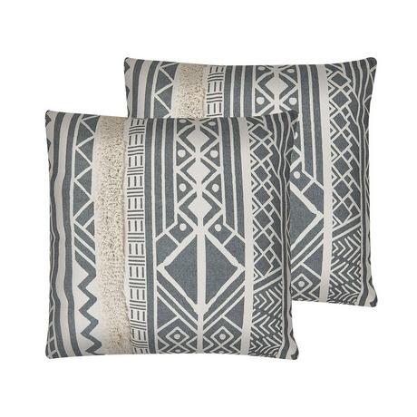 Beliani Lot de 2 coussins en Polyester Boho LAURUS  