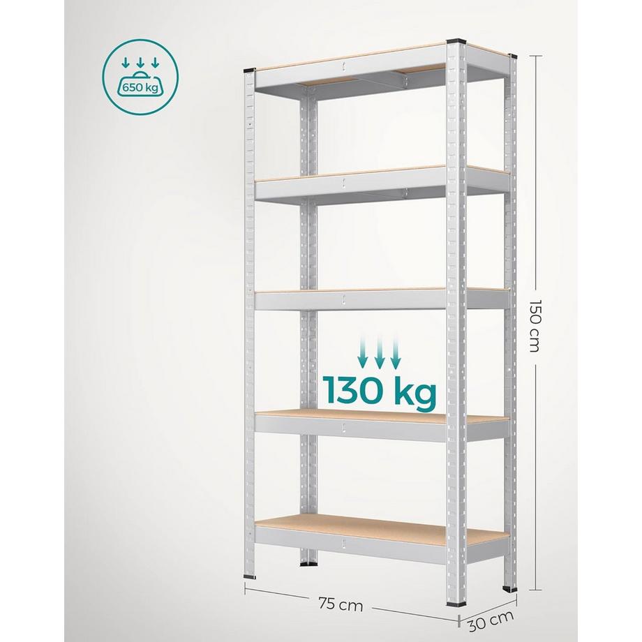 Pricenet  Étagère de garage réglable robuste, capacité de 650 kg 