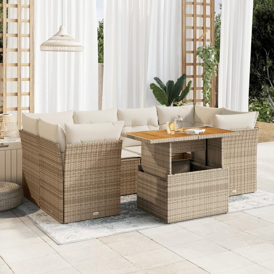 VidaXL Ensemble de canapés de jardin rotin synthétique  