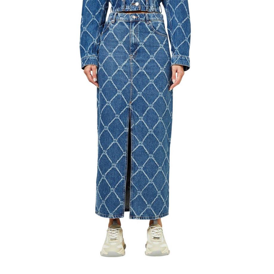 HUGO Langer Denim Rock Schmal  