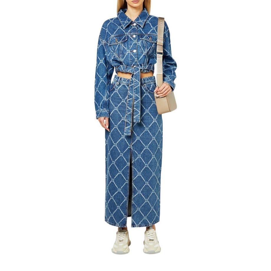 HUGO Langer Denim Rock Schmal  