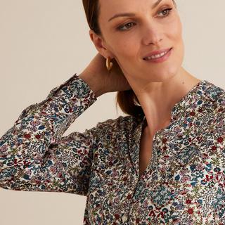 La Redoute Collections  Geblümte Bluse mit langen Ärmeln & V-Ausschnitt 