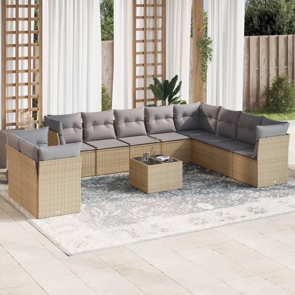 VidaXL set divano da giardino Polirattan  