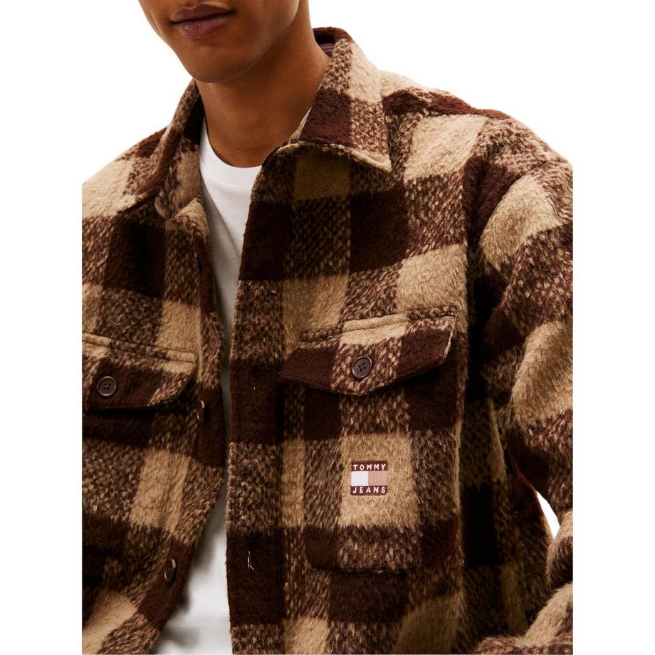 TOMMY JEANS Flanell Hemdjacke mit Brusttaschen  