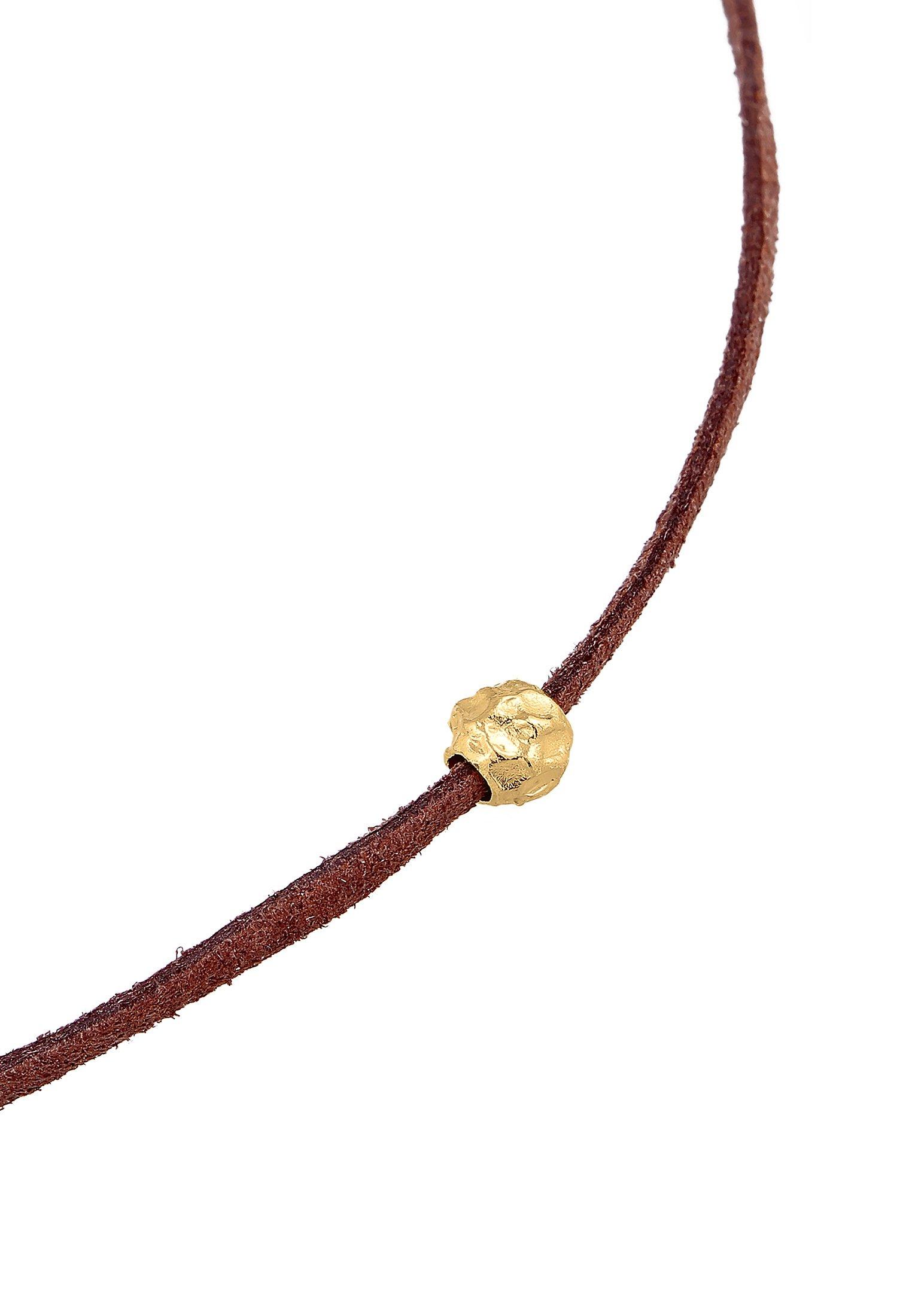 Elli  Halskette Choker Velour Leder Bead 