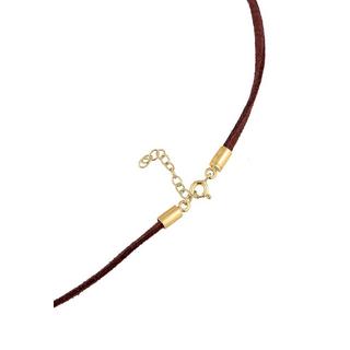 Elli  Halskette Choker Velour Leder Bead 