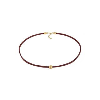 Elli  Halskette Choker Velour Leder Bead 