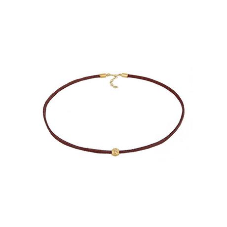 Elli  Halskette Choker Velour Leder Bead 