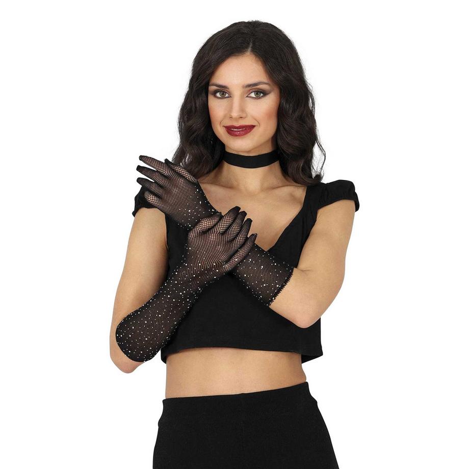 Fiestas Guirca Strass Netz Handschuhe  