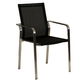 mutoni Chaise de jardin en acier inoxydable Venice noir  