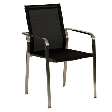 Chaise de jardin en acier inoxydable Venice noir