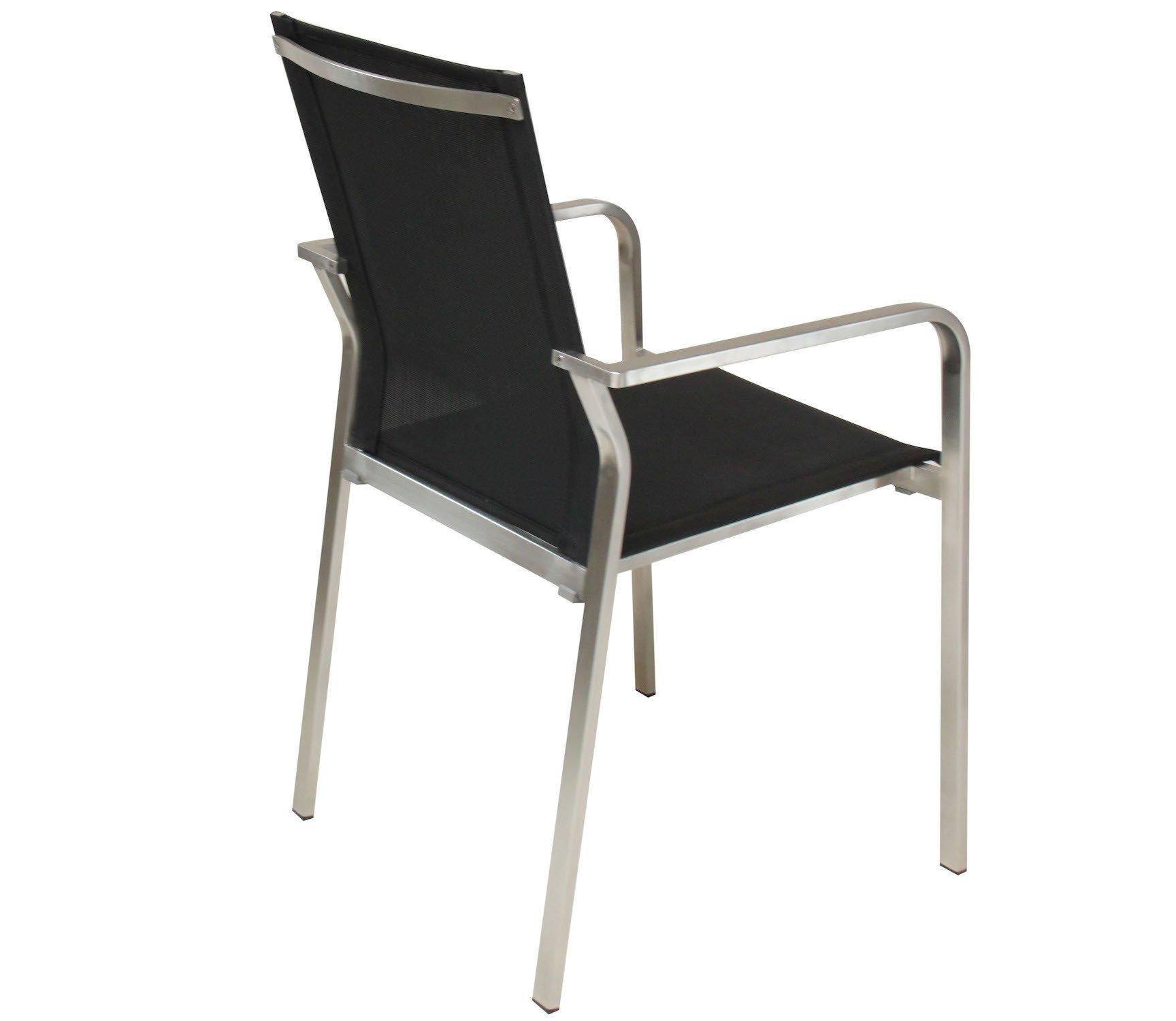 mutoni Chaise de jardin en acier inoxydable Venice noir  