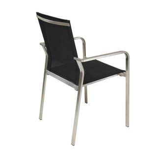 mutoni Chaise de jardin en acier inoxydable Venice noir  