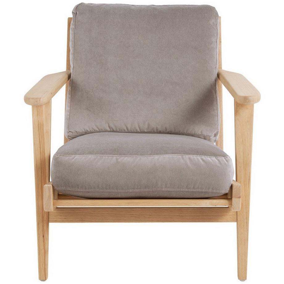 Fauteuil Jules déhoussable velours gris perle