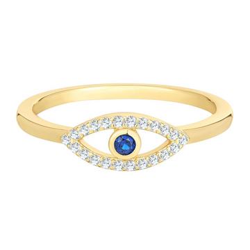 Ring Sterling Silber gelbgold Zirkonia weiß blau
