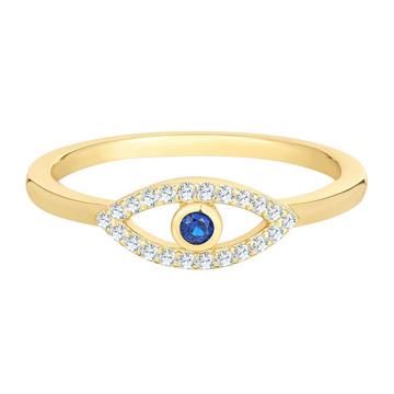 Ring Sterling Silber gelbgold Zirkonia weiß blau