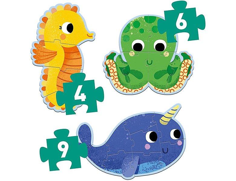Djeco  Djeco Primo Puzzel In De Zee (4, 6 & 9 stukjes) 
