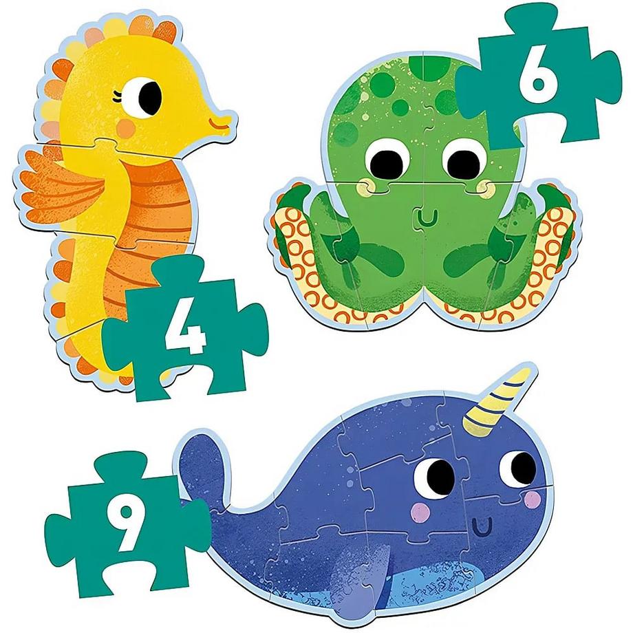 Djeco  Djeco Primo Puzzel In De Zee (4, 6 & 9 stukjes) 