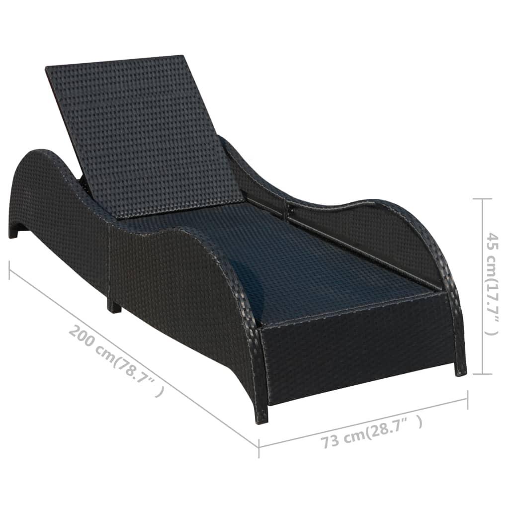 VidaXL Chaise longue rotin synthétique  