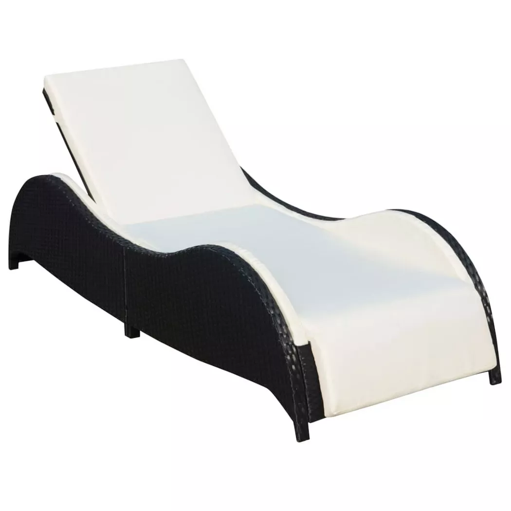 VidaXL - Sonnenliege poly-rattan, One Size, Schwarz
