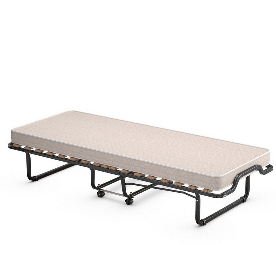 Northio Letto ospiti pieghevole 80 x 200 cm letto pieghevole pieghevole con materasso in memory foam beige made in Italy Origine: Italia  