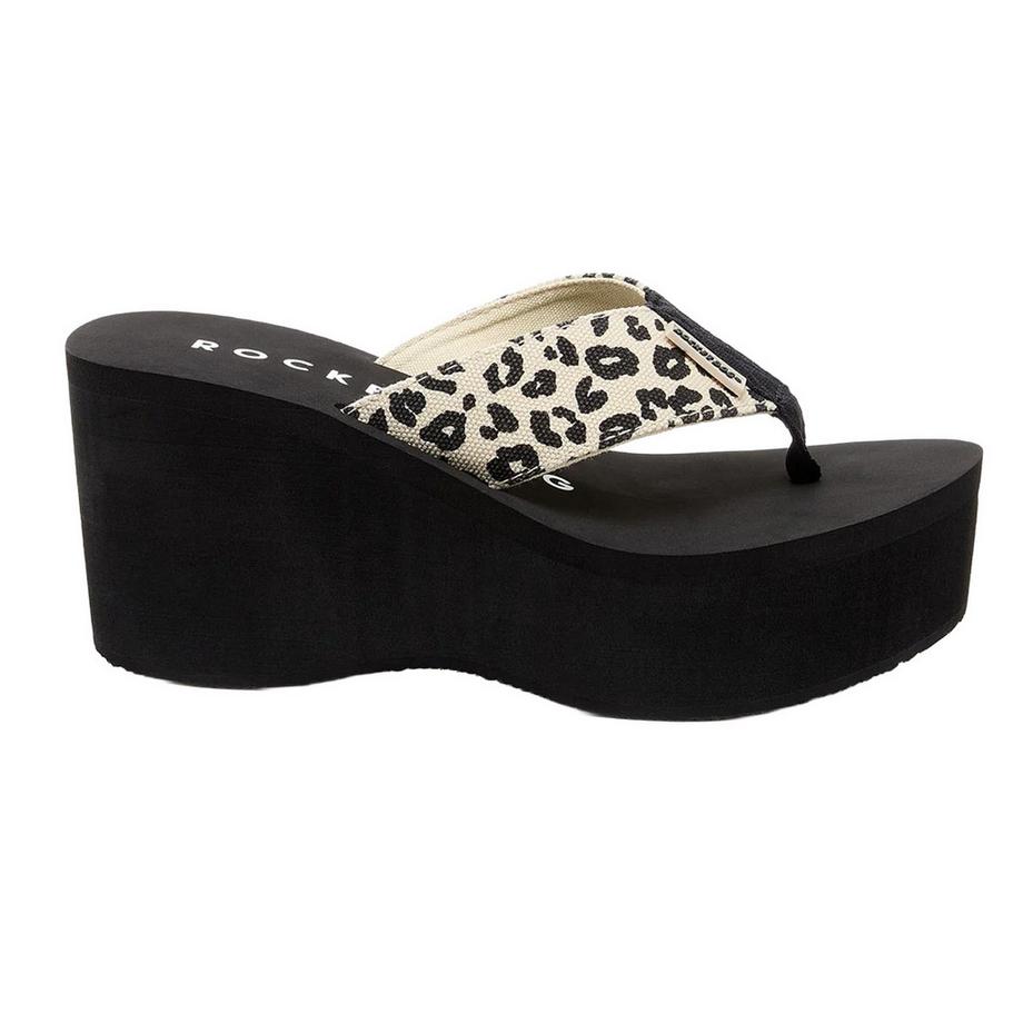 Rocket Dog Crush Leon Sandali con Zeppa Stampa Leopardata  