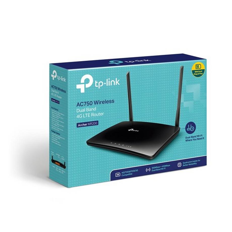 tp link  Archer MR200 WLAN-Router Schnelles Ethernet Dual-Band (2,4 GHz/5 GHz) 4G Schwarz 