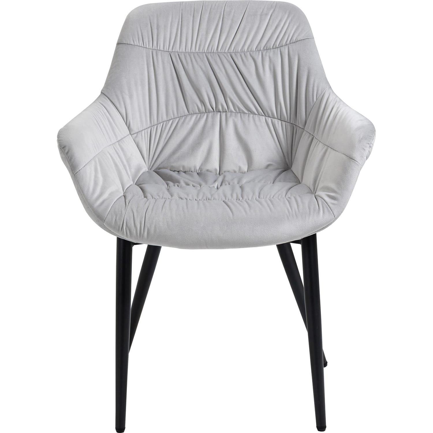 mutoni Fauteuil en velours gris clair  