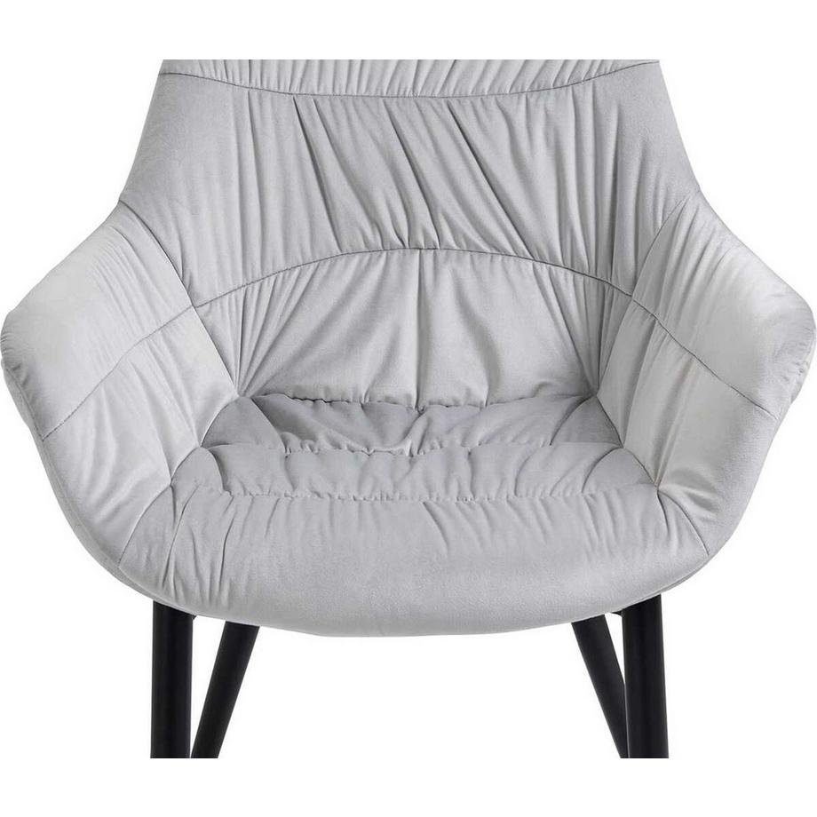 mutoni Poltrona in velluto grigio chiaro  