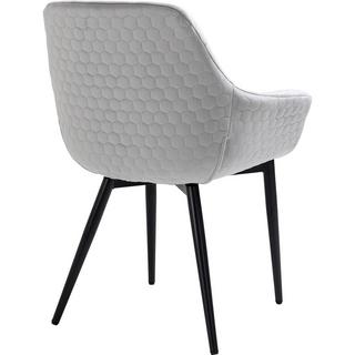 mutoni Fauteuil en velours gris clair  