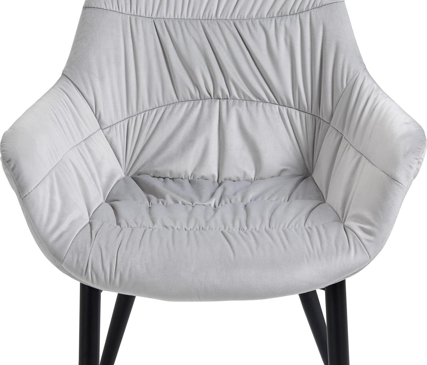 mutoni Fauteuil en velours gris clair  