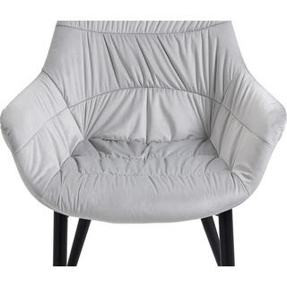 mutoni Fauteuil en velours gris clair  