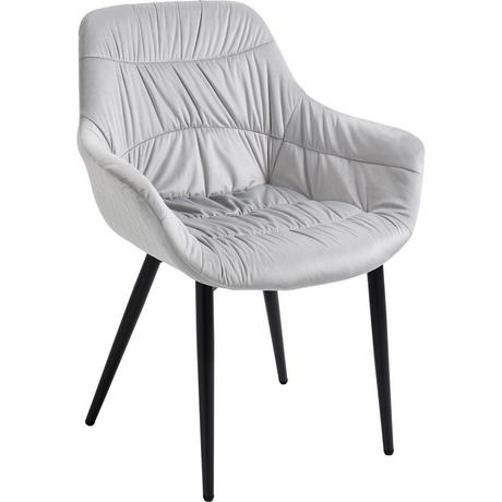 mutoni Fauteuil en velours gris clair  