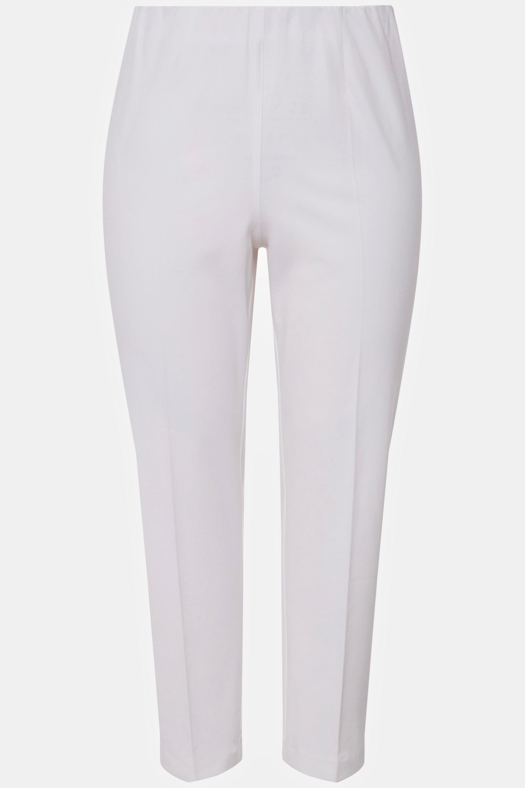 Ulla Popken  Pantalon 7/8, passepoil, taille élastique, jambe slim 