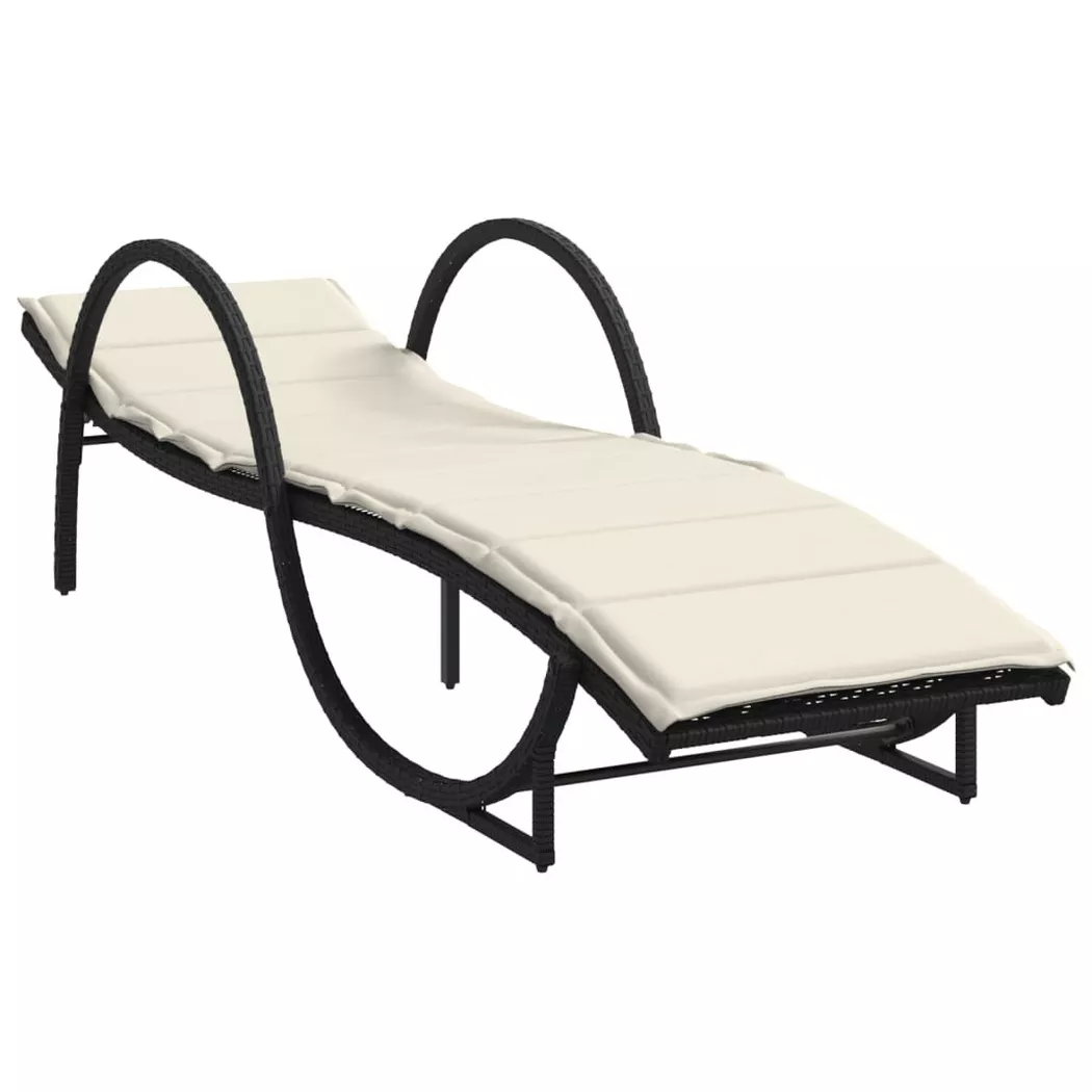 VidaXL - Chaise longue rotin synthétique, One Size, Noir