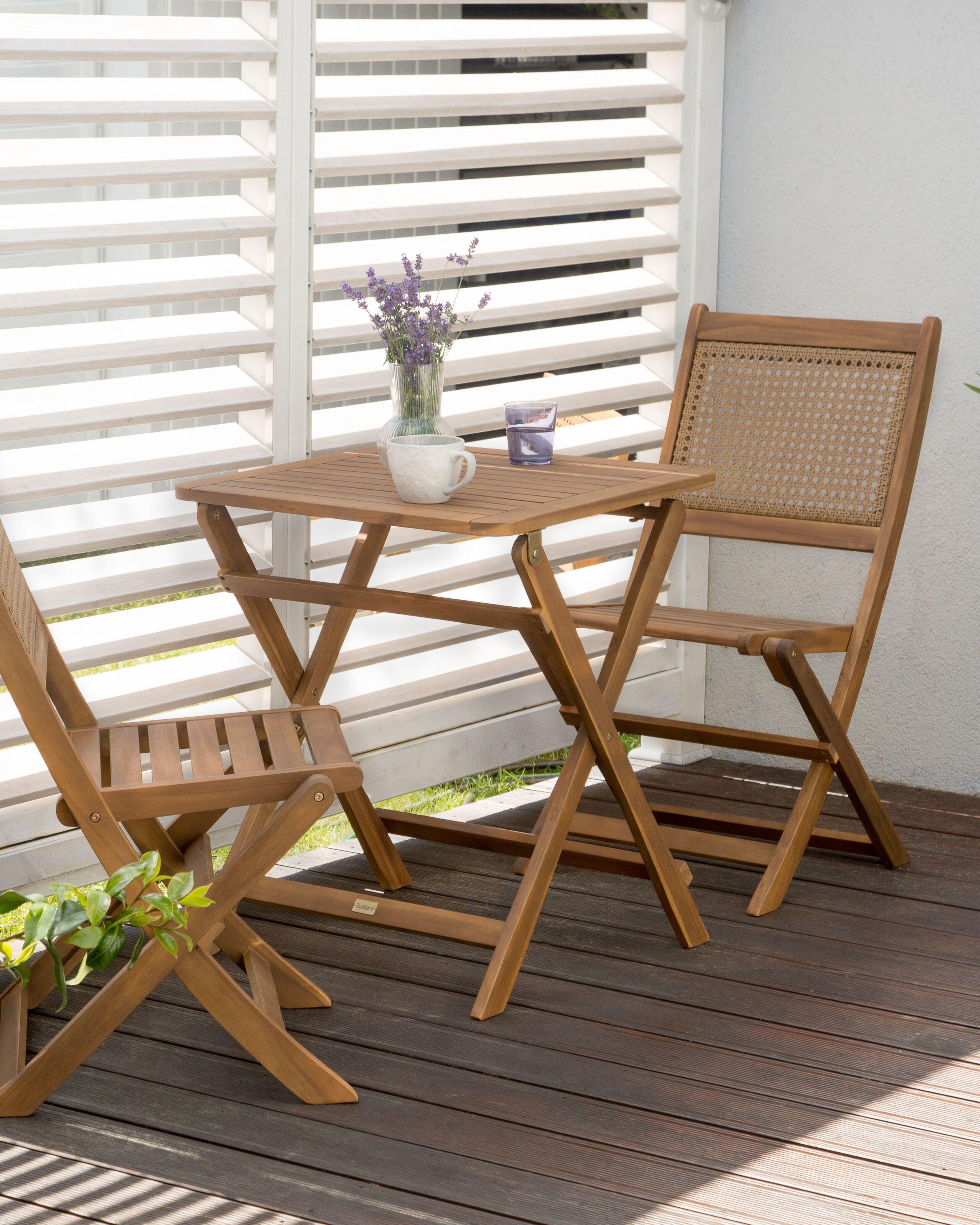 Beliani Lot de 2 chaises de jardin en Bois d'acacia certifié FSC® Traditionnel PARAGGI  
