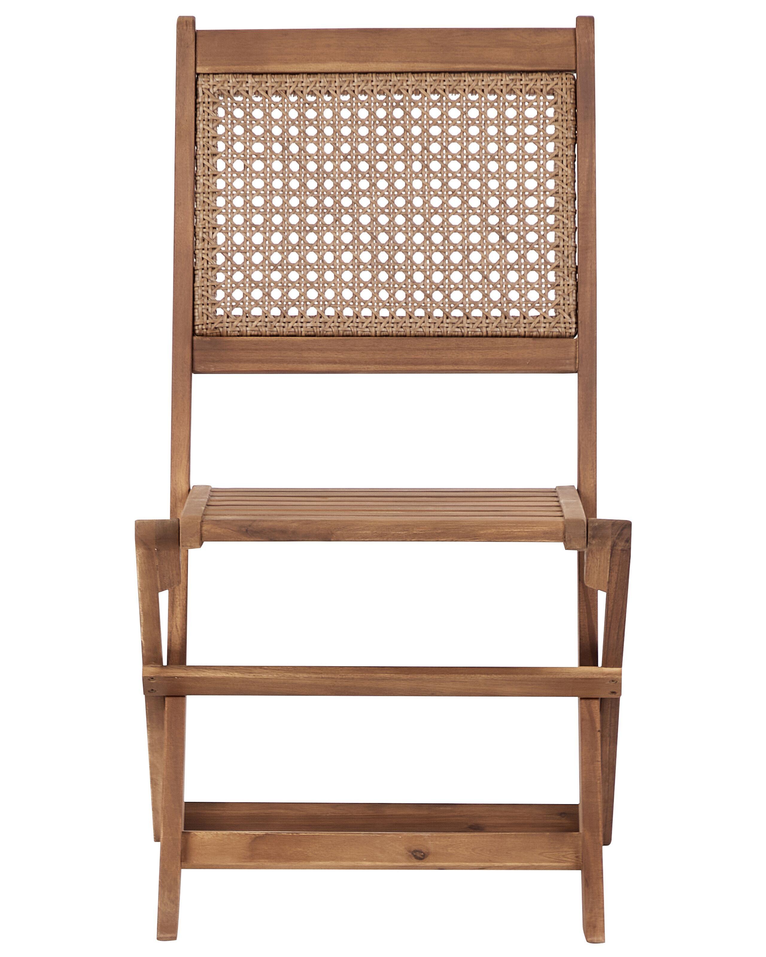 Beliani Lot de 2 chaises de jardin en Bois d'acacia certifié FSC® Traditionnel PARAGGI  