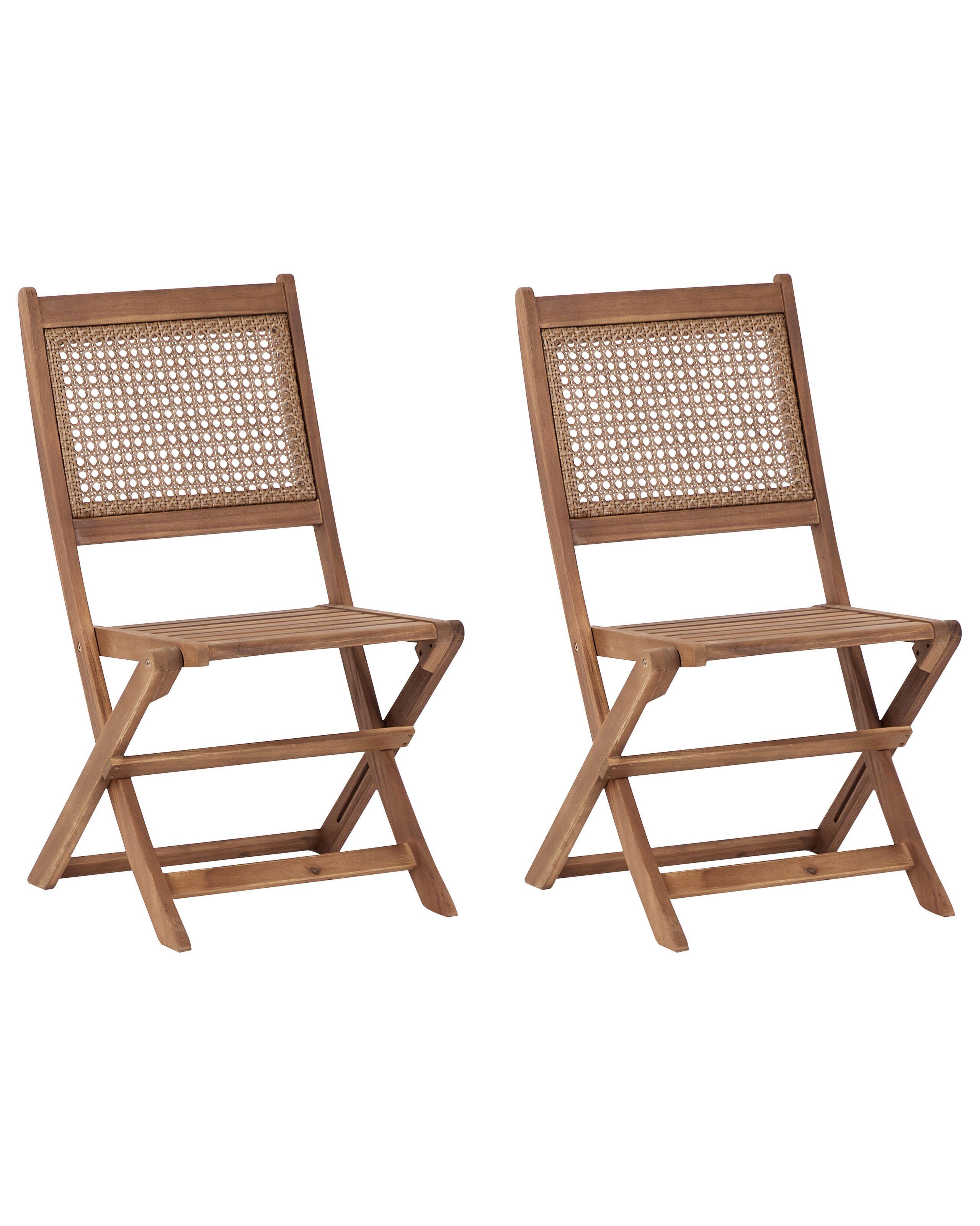 Beliani Lot de 2 chaises en Bois d'acacia certifié FSC® Traditionnel PARAGGI  