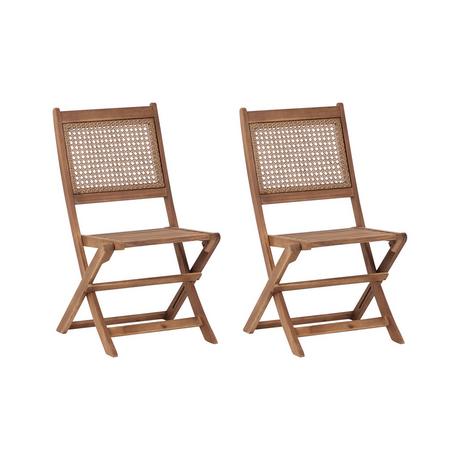 Beliani Lot de 2 chaises de jardin en Bois d'acacia certifié FSC® Traditionnel PARAGGI  