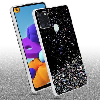 Cadorabo  Hülle für Samsung Galaxy A21s TPU Silikon mit funkelnden Glitter 