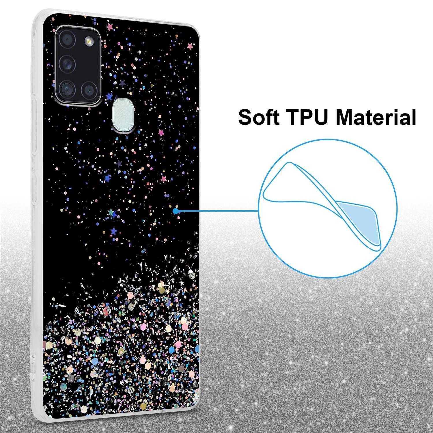 Cadorabo  Hülle für Samsung Galaxy A21s TPU Silikon mit funkelnden Glitter 