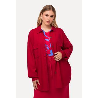 Ulla Popken  Shacket di maglia con collo da camicia, taschini e maniche lunghe 