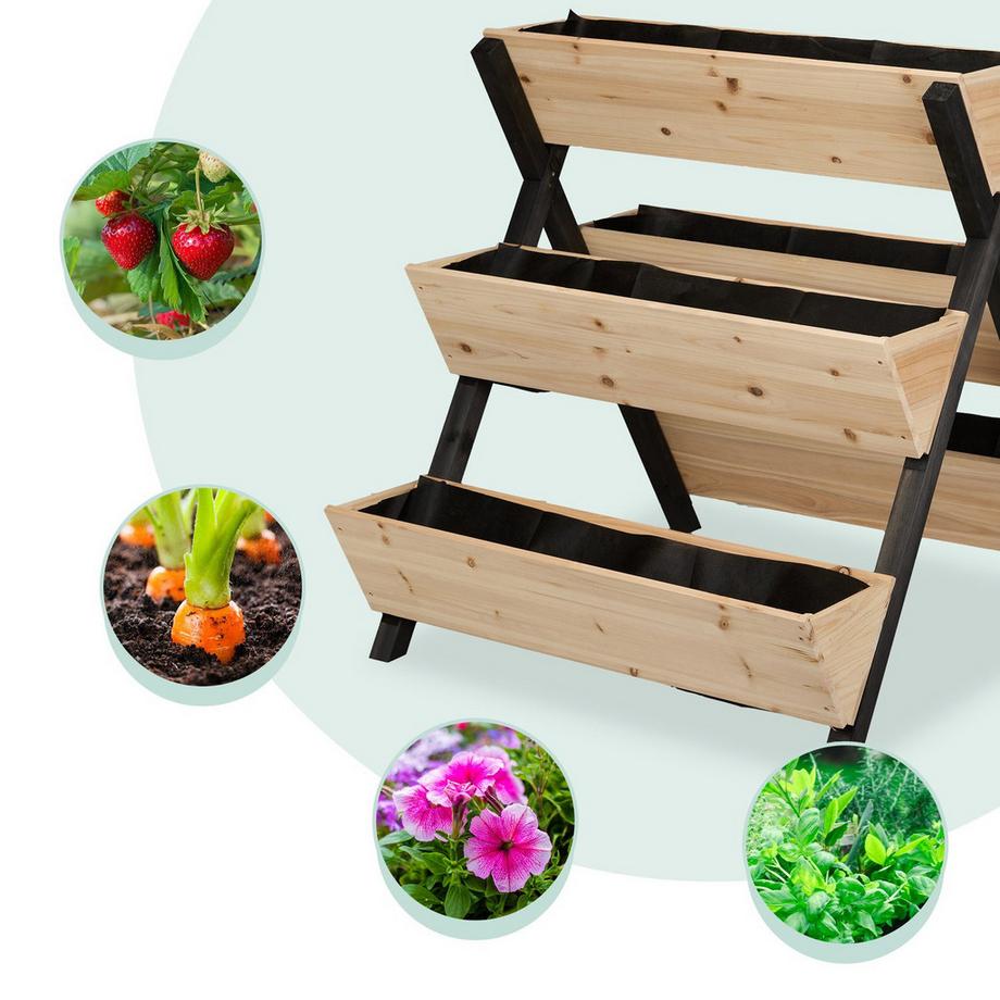 Northix Vertikale Hochbeete mit 5 Pflanzgefäßen  