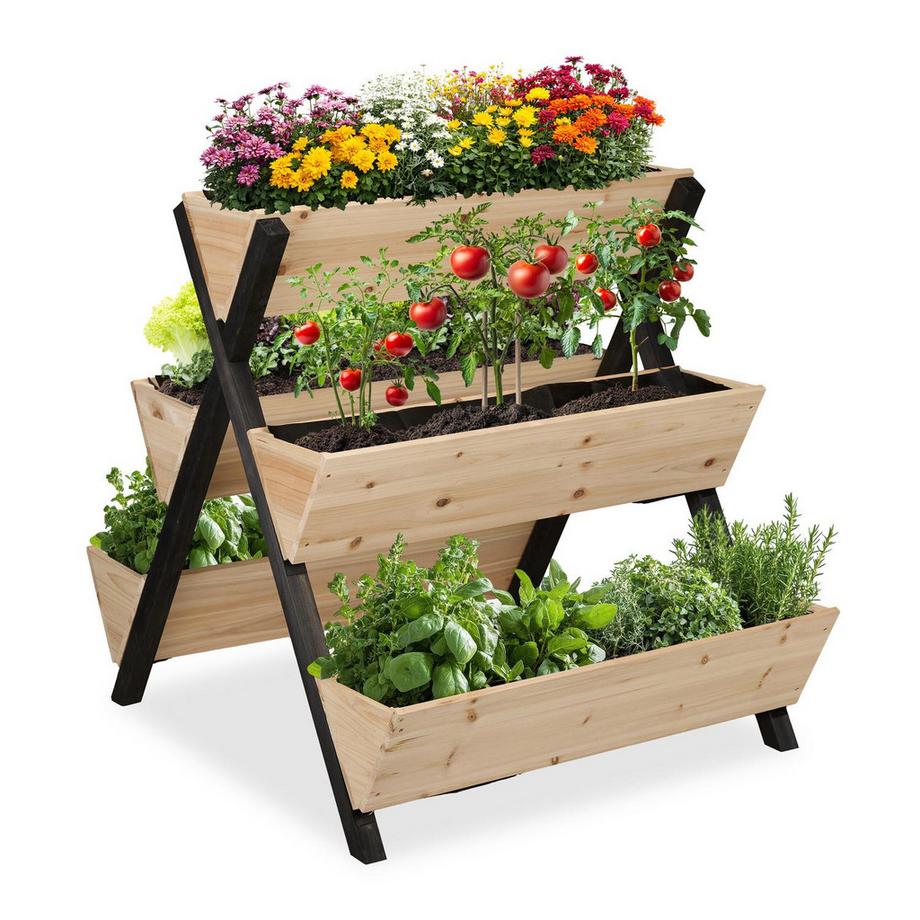 Vertikale Hochbeete mit 5 Pflanzgefäßen