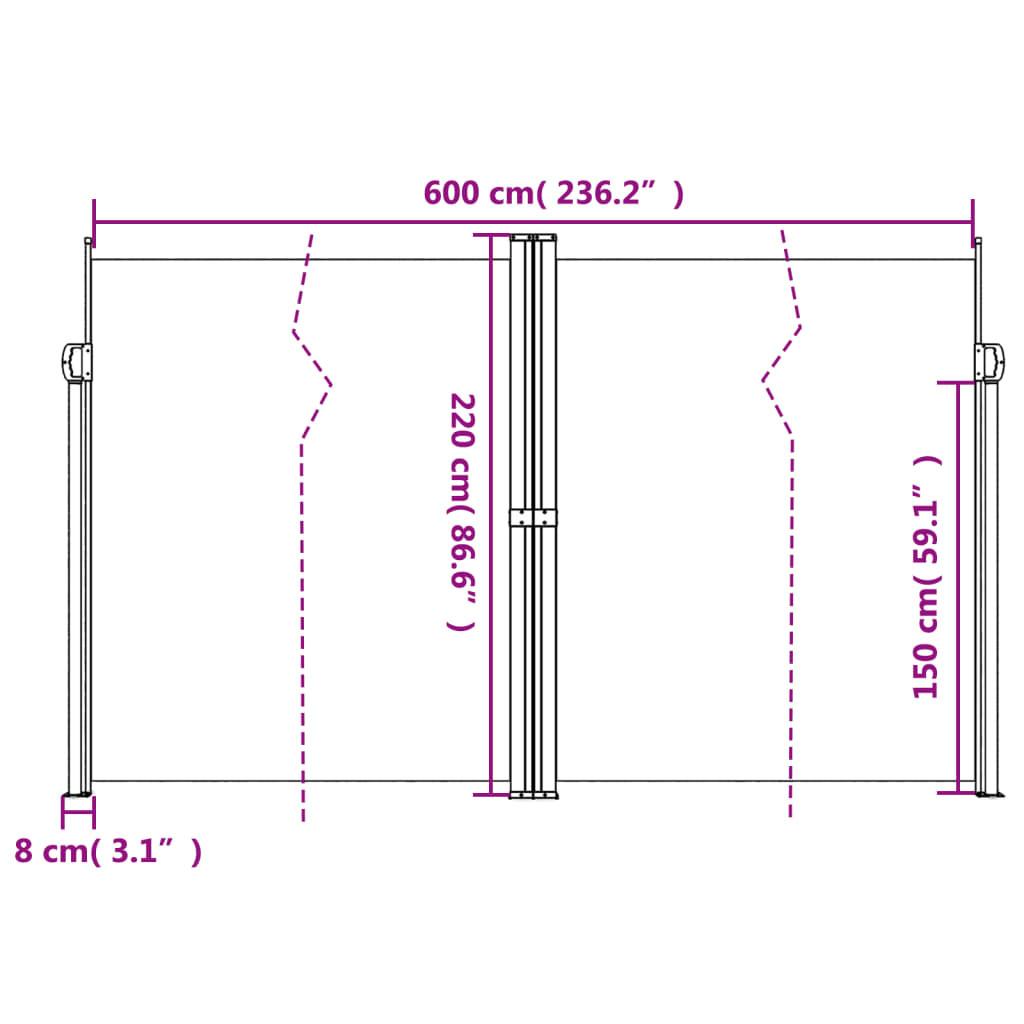 VidaXL Auvent latéral rétractable  