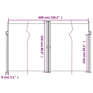 VidaXL Auvent latéral rétractable  