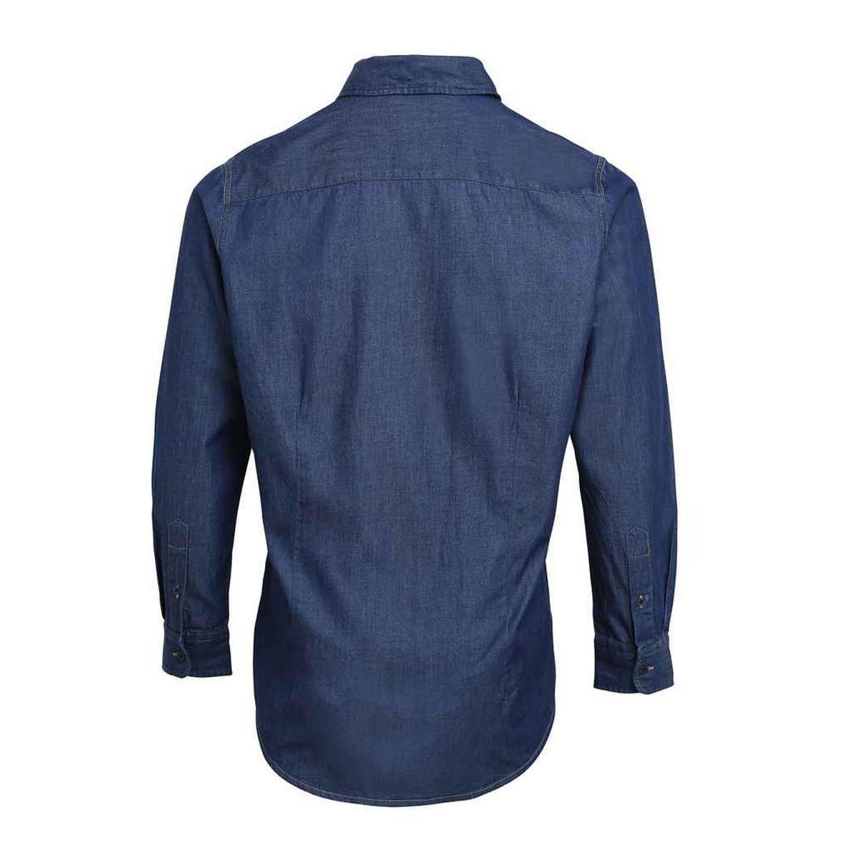 PREMIER Camicia Denim Cuciture a Contrasto  