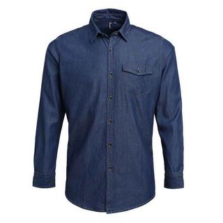 PREMIER Camicia Denim Cuciture a Contrasto  
