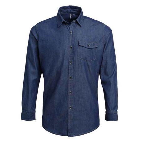 PREMIER Camicia Denim Cuciture a Contrasto  