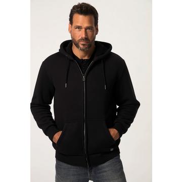 Giacca per l'outdoor in felpa con cappuccio, fodera di teddy e zip, fino alla tg. 8XL